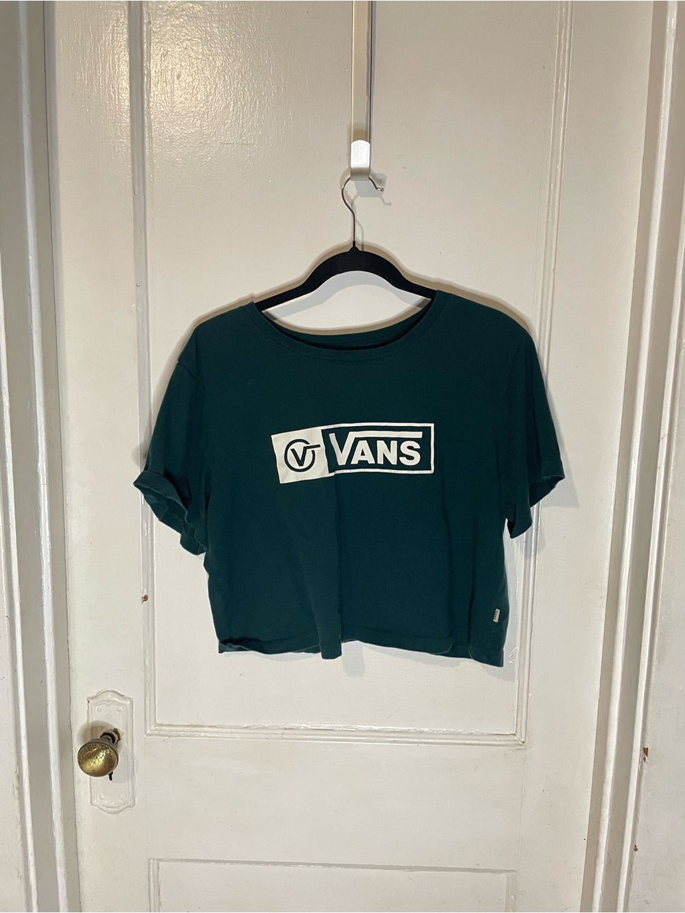 Vans Women's Teal Logo Crop Top